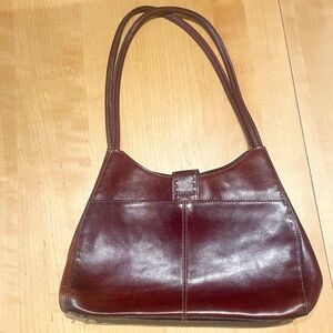 Fossil Brown Genuine Leather Stitched Shoulder bag